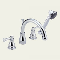 Two Handle Roman Tub Faucet with Handshower